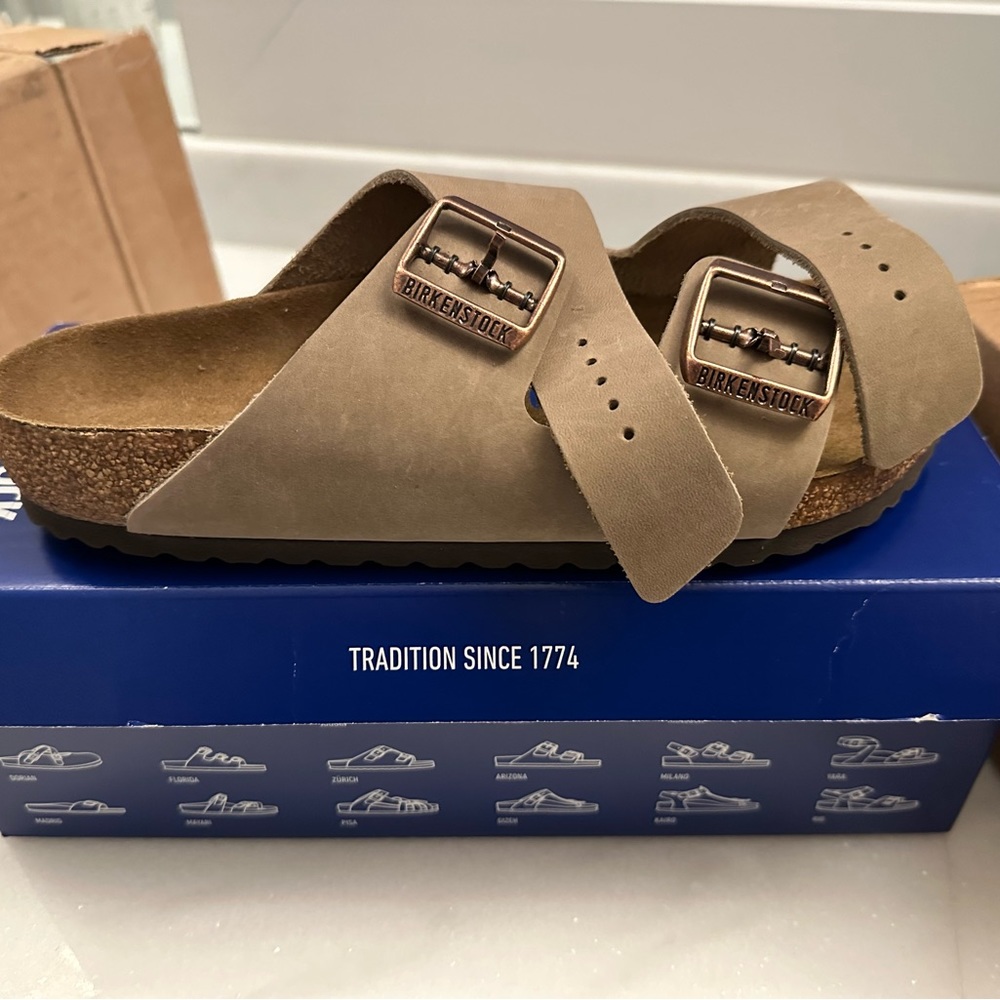 Birkenstock Arizona Oiled Leather Tobacco Brown Soft Footbed SZ 39 New In Box